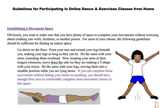 Guidelines for Participating in Online Dance/Exercise Classes- Digital Download .PDF for Dance and Fitness Studio Classes
